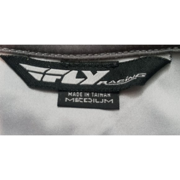 Fly Racing Shirt Mens Size Medium Black Striped Underarm Panel Polo Style - Picture 9 of 9